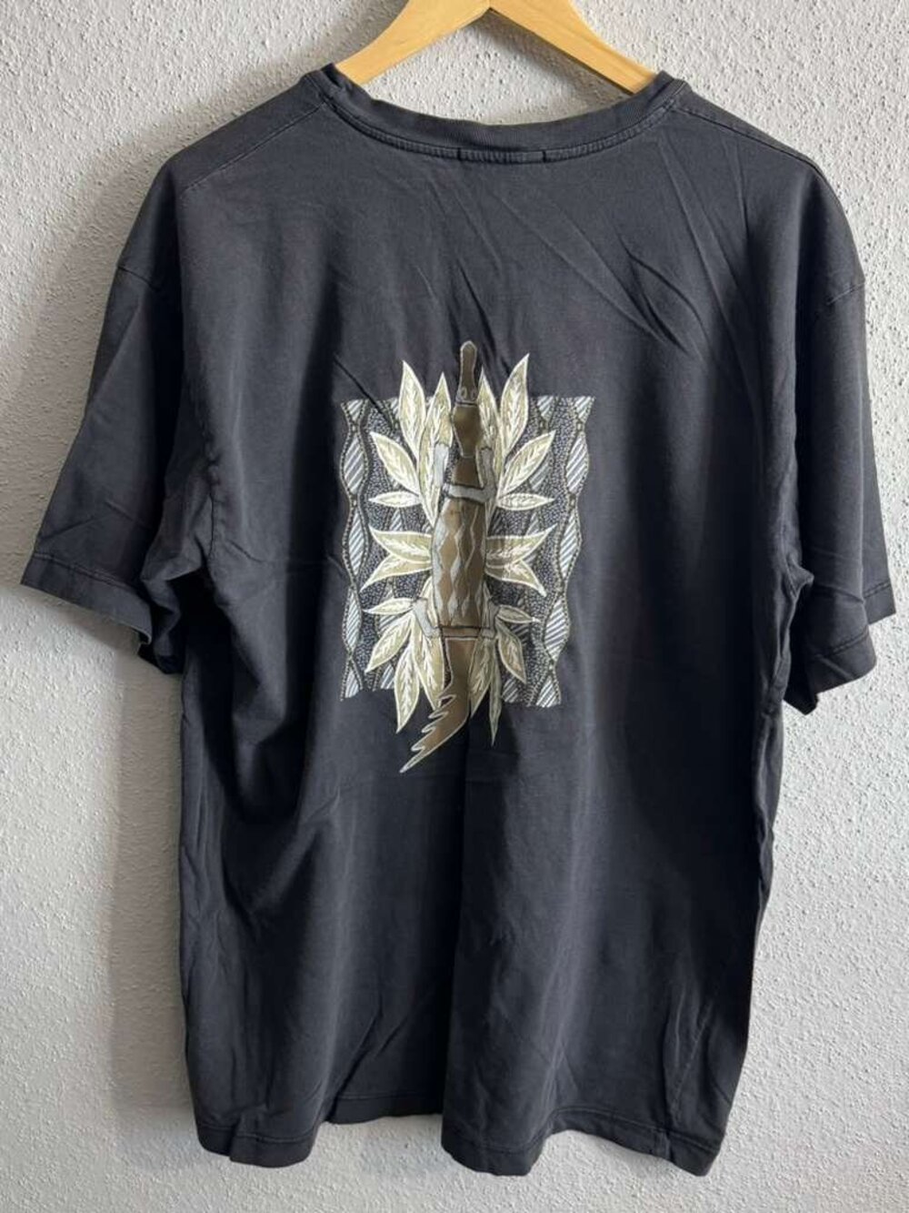 VTG 80s Club Med Mexico Crocodile Tribal Folk  Art Men Souvenir Black T Shirt XL